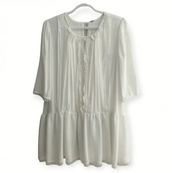 Free People Soul Serene Boho Victorian Blouse with Lace and Drop Waist Small - Picture 1 of 14